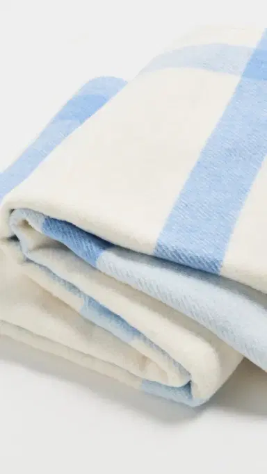 Weezie Throw Blanket Blue Plaid One Size | Thumbnail 3 Weezie Throw Blanket Blue Plaid One Size | Thumbnail 3