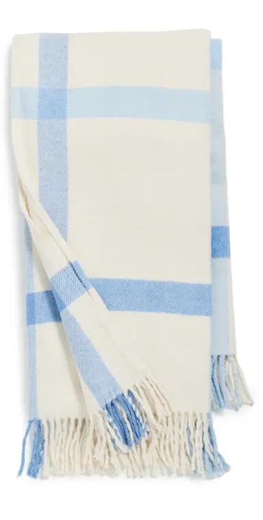 Weezie Throw Blanket Blue Plaid One Size | Thumbnail 1 Weezie Throw Blanket Blue Plaid One Size | Thumbnail 1