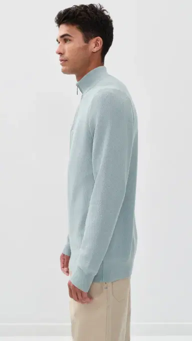 Barbour Essential Honeycomb Half Zip Sweater Slate | Thumbnail 4 Barbour Essential Honeycomb Half Zip Sweater Slate | Thumbnail 4