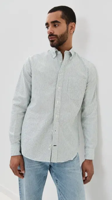 Gitman Vintage triped pring Oxford Shirt Green tripe | Thumbnail 2 Gitman Vintage triped pring Oxford Shirt Green tripe | Thumbnail 2
