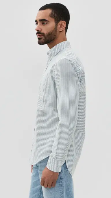 Gitman Vintage triped pring Oxford Shirt Green tripe | Thumbnail 4 Gitman Vintage triped pring Oxford Shirt Green tripe | Thumbnail 4