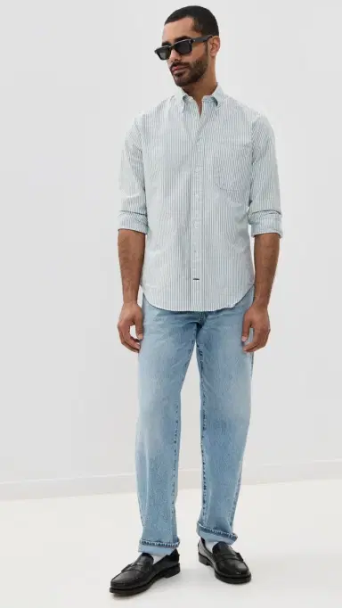Gitman Vintage triped pring Oxford Shirt Green tripe | Thumbnail 5 Gitman Vintage triped pring Oxford Shirt Green tripe | Thumbnail 5