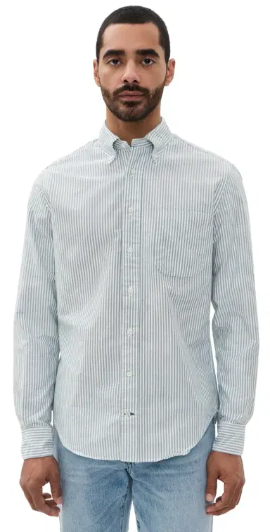 Gitman Vintage triped pring Oxford Shirt Green tripe | Thumbnail 1 Gitman Vintage triped pring Oxford Shirt Green tripe | Thumbnail 1
