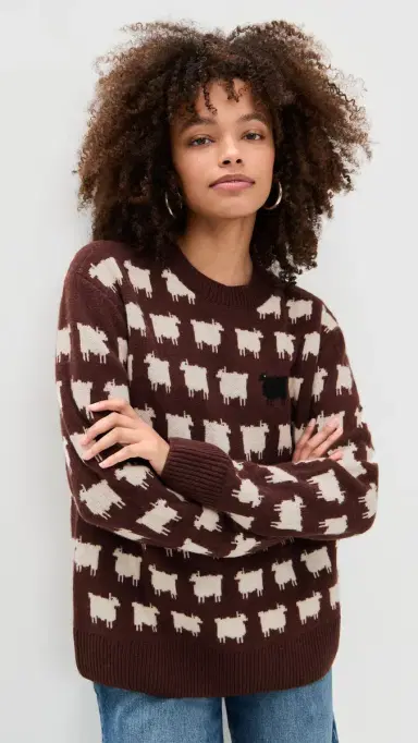Rowing Blazers Warm & Wonderful Oversized Wool heep Pullover Brown | Thumbnail 2 Rowing Blazers Warm & Wonderful Oversized Wool heep Pullover Brown | Thumbnail 2