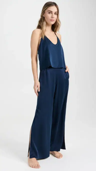 Lunya Washable Silk Cami Pant Set Deep Blue/Black | Thumbnail 2 Lunya Washable Silk Cami Pant Set Deep Blue/Black | Thumbnail 2