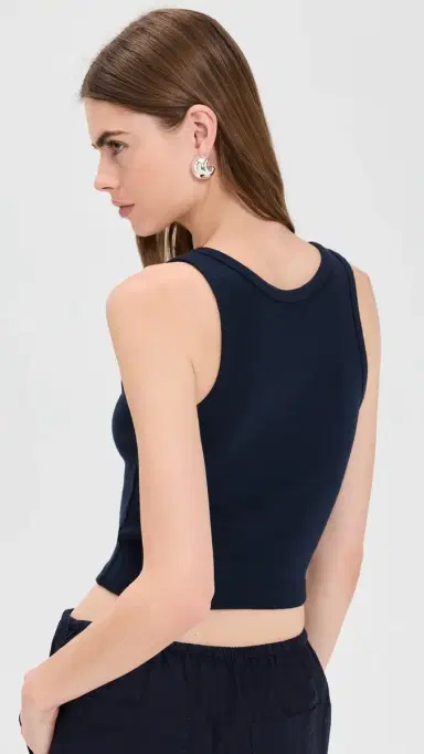 perfectwhitetee Blondie tructured Rib Bra Friendly Tank Navy | Thumbnail 3 perfectwhitetee Blondie tructured Rib Bra Friendly Tank Navy | Thumbnail 3