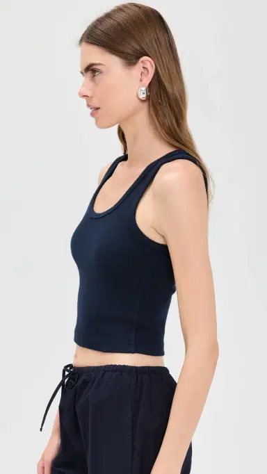 perfectwhitetee Blondie tructured Rib Bra Friendly Tank Navy | Thumbnail 4 perfectwhitetee Blondie tructured Rib Bra Friendly Tank Navy | Thumbnail 4
