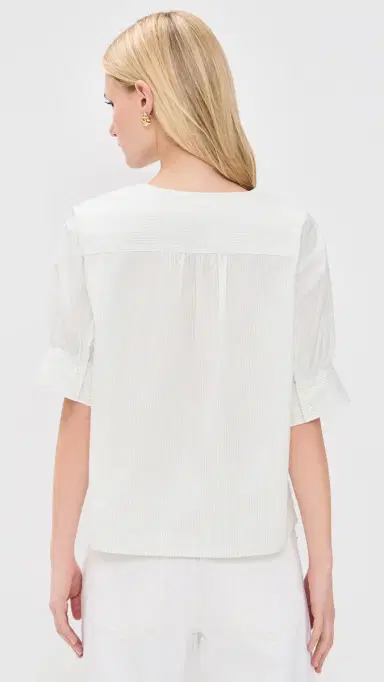 FRAME The V Neck Popover Top Cream ulti | Thumbnail 3 FRAME The V Neck Popover Top Cream ulti | Thumbnail 3