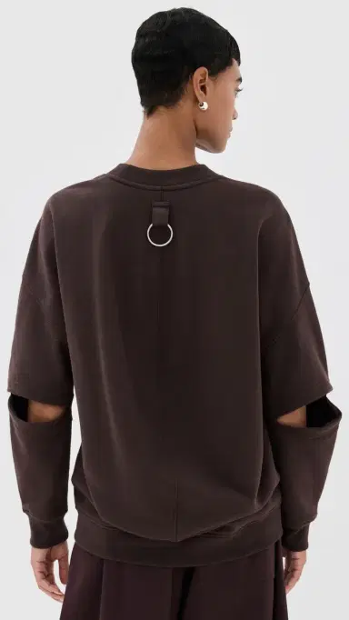 Tibi Cocoon Crew Neck Sweatshirt Brown | Thumbnail 3 Tibi Cocoon Crew Neck Sweatshirt Brown | Thumbnail 3