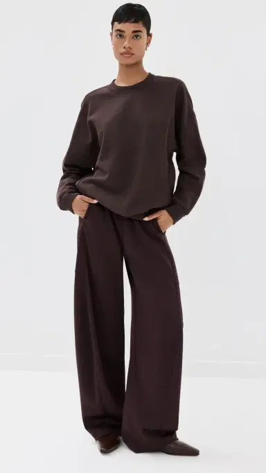 Tibi Cocoon Crew Neck Sweatshirt Brown | Thumbnail 5 Tibi Cocoon Crew Neck Sweatshirt Brown | Thumbnail 5