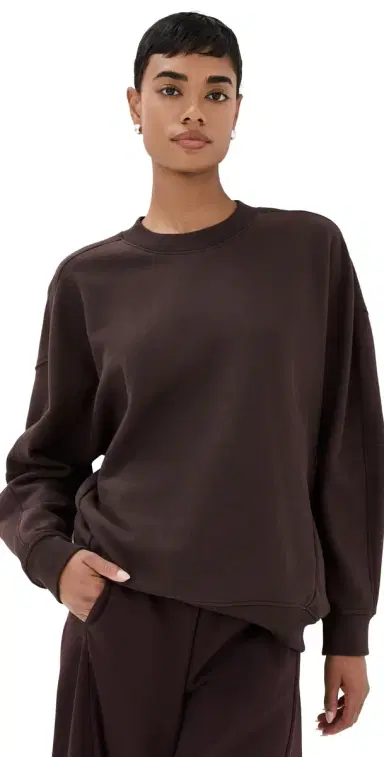 Tibi Cocoon Crew Neck Sweatshirt Brown | Thumbnail 1 Tibi Cocoon Crew Neck Sweatshirt Brown | Thumbnail 1