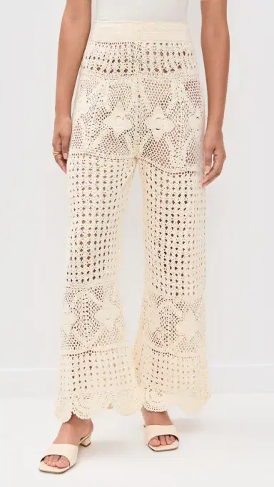Agua Bendita Wesley Handmade Crochet Pants White | Thumbnail 2 Agua Bendita Wesley Handmade Crochet Pants White | Thumbnail 2