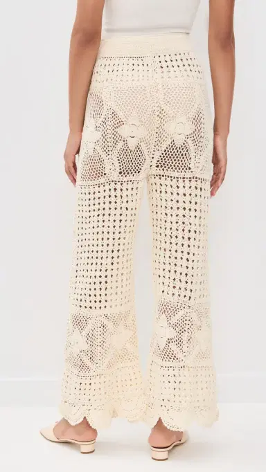 Agua Bendita Wesley Handmade Crochet Pants White | Thumbnail 3 Agua Bendita Wesley Handmade Crochet Pants White | Thumbnail 3