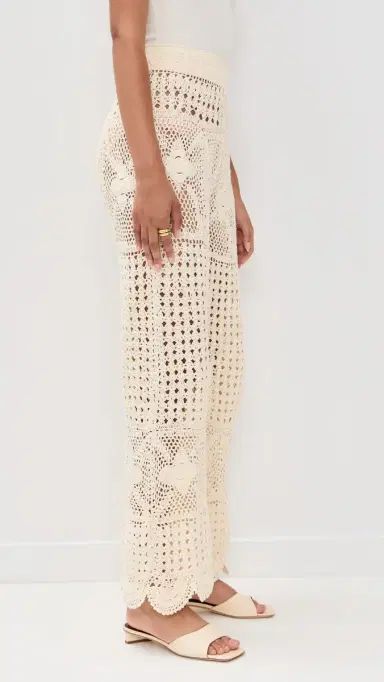 Agua Bendita Wesley Handmade Crochet Pants White | Thumbnail 4 Agua Bendita Wesley Handmade Crochet Pants White | Thumbnail 4