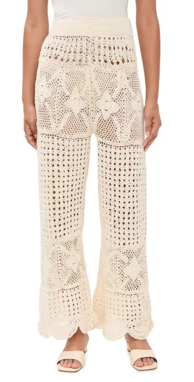 Agua Bendita Wesley Handmade Crochet Pants White | Thumbnail 1 Agua Bendita Wesley Handmade Crochet Pants White | Thumbnail 1