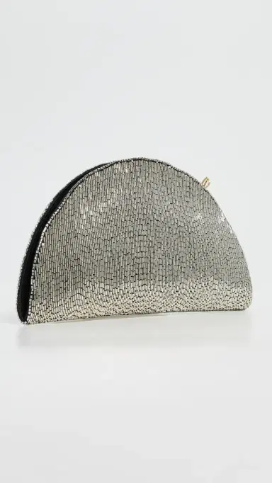 SIMONMILLER Beaded Lune Clutch Silver/Olive Motif One Size | Thumbnail 4 SIMONMILLER Beaded Lune Clutch Silver/Olive Motif One Size | Thumbnail 4