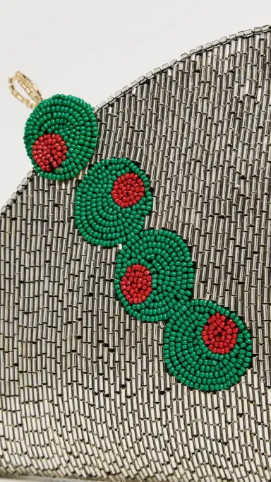 SIMONMILLER Beaded Lune Clutch Silver/Olive Motif One Size | Thumbnail 5 SIMONMILLER Beaded Lune Clutch Silver/Olive Motif One Size | Thumbnail 5