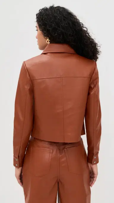 LE BOP Harper Faux eather Jacket Cognac | Thumbnail 3 LE BOP Harper Faux eather Jacket Cognac | Thumbnail 3