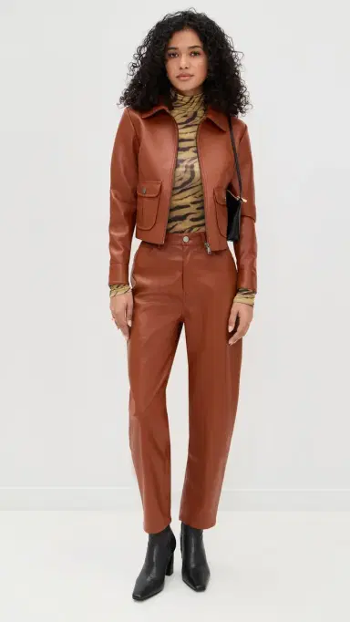 LE BOP Harper Faux eather Jacket Cognac | Thumbnail 5 LE BOP Harper Faux eather Jacket Cognac | Thumbnail 5