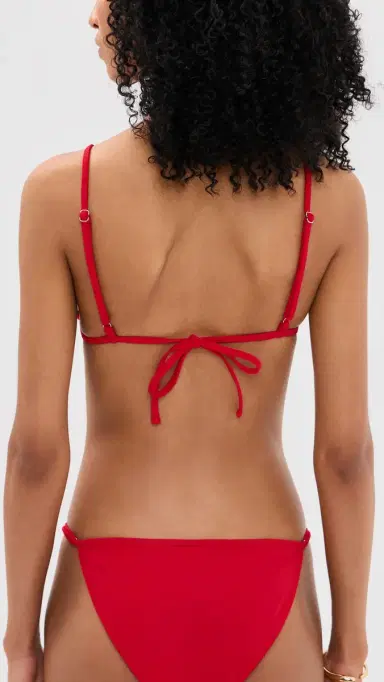 Leslie Amon Cynthia Crochet Flower Bikini Top Red White M | Thumbnail 3 Leslie Amon Cynthia Crochet Flower Bikini Top Red White M | Thumbnail 3