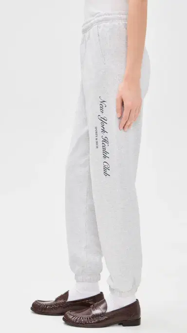 Sporty & Rich New York Health Club Sweatpants Heather Gray | Thumbnail 4 Sporty & Rich New York Health Club Sweatpants Heather Gray | Thumbnail 4