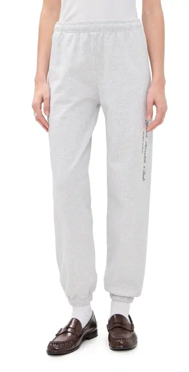 Sporty & Rich New York Health Club Sweatpants Heather Gray | Thumbnail 1 Sporty & Rich New York Health Club Sweatpants Heather Gray | Thumbnail 1