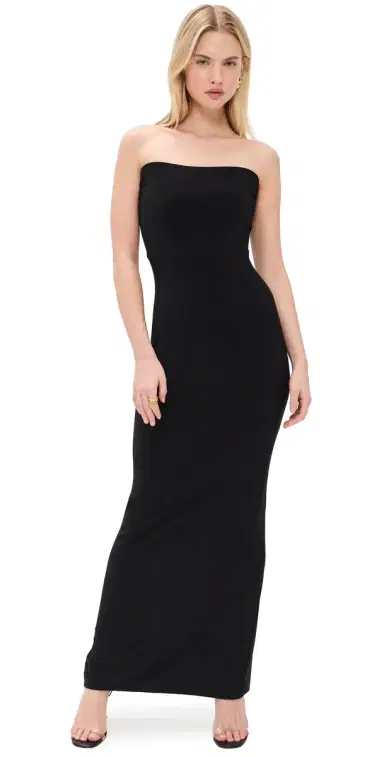 Norma Kamali Strapless Long Dress Black | Thumbnail 1 Norma Kamali Strapless Long Dress Black | Thumbnail 1