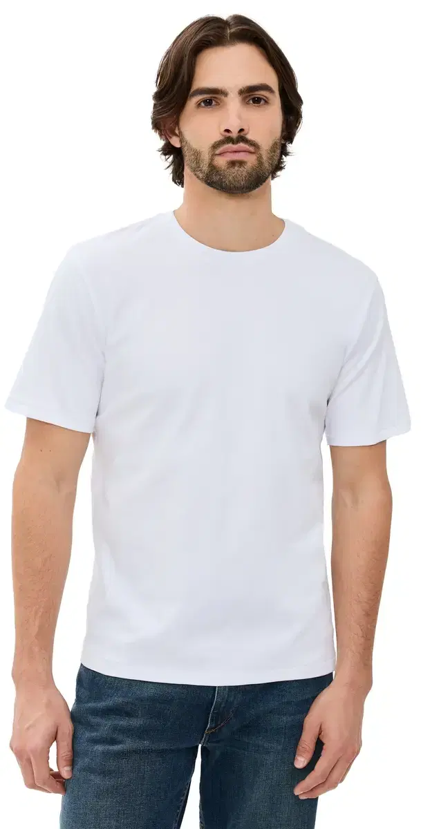 Pima Interlock Tee White Pima Interlock Tee White
