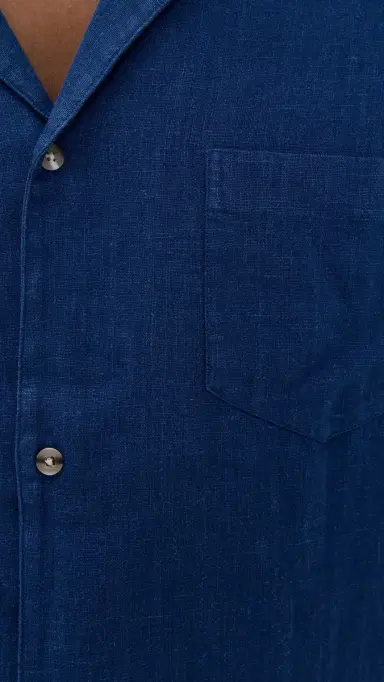 BATHER Short Sleeve inen Camp Shirt Navy | Thumbnail 6 BATHER Short Sleeve inen Camp Shirt Navy | Thumbnail 6
