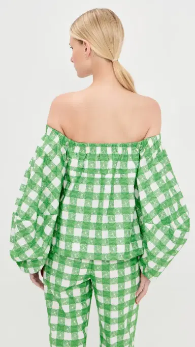 Rosie Assoulin Empire Balloon Top Grass Green | Thumbnail 3 Rosie Assoulin Empire Balloon Top Grass Green | Thumbnail 3