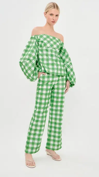 Rosie Assoulin Empire Balloon Top Grass Green | Thumbnail 5 Rosie Assoulin Empire Balloon Top Grass Green | Thumbnail 5