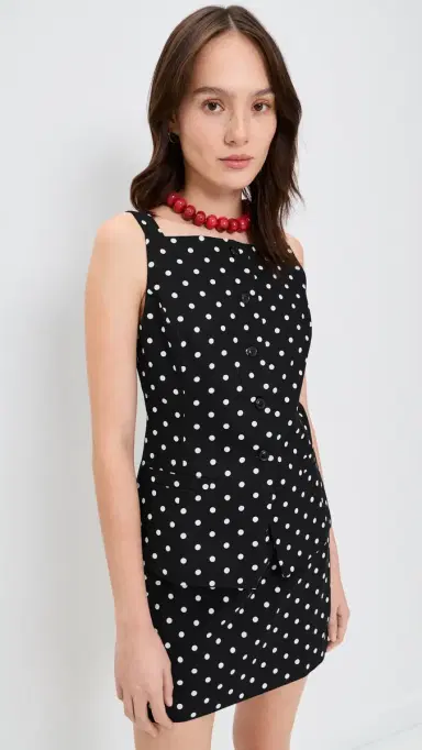 WAYF Joan Button Front Top Black Polka Dot | Thumbnail 2 WAYF Joan Button Front Top Black Polka Dot | Thumbnail 2