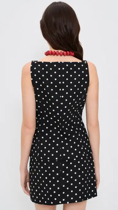 WAYF Joan Button Front Top Black Polka Dot | Thumbnail 3 WAYF Joan Button Front Top Black Polka Dot | Thumbnail 3