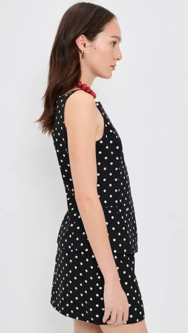WAYF Joan Button Front Top Black Polka Dot | Thumbnail 4 WAYF Joan Button Front Top Black Polka Dot | Thumbnail 4