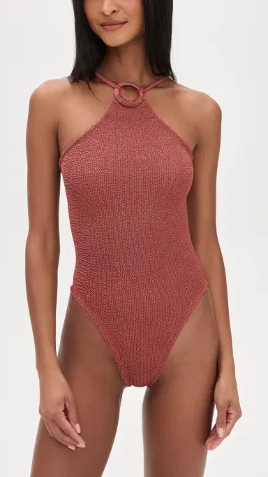 Hunza G Jasmine One Piece Metallic Rosewood One Size | Thumbnail 2 Hunza G Jasmine One Piece Metallic Rosewood One Size | Thumbnail 2