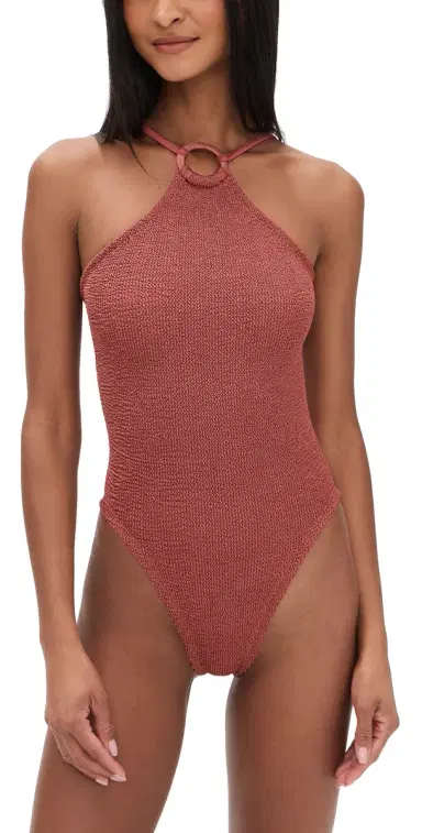 Hunza G Jasmine One Piece Metallic Rosewood One Size | Thumbnail 1 Hunza G Jasmine One Piece Metallic Rosewood One Size | Thumbnail 1