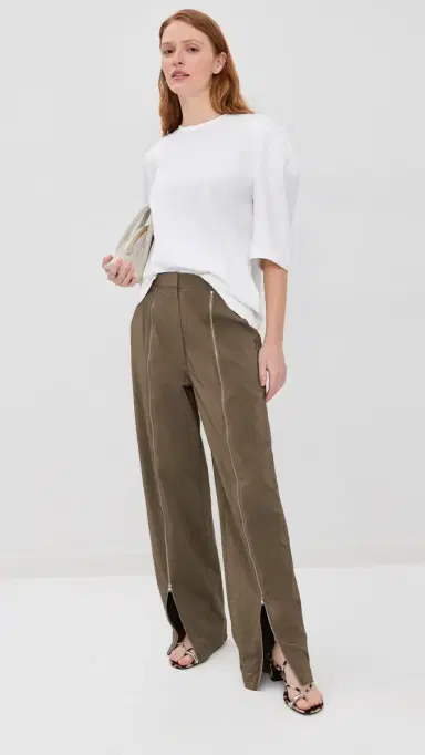Tibi Perfect Hinged Sleeve Tee White | Thumbnail 2 Tibi Perfect Hinged Sleeve Tee White | Thumbnail 2