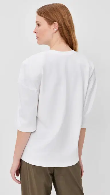 Tibi Perfect Hinged Sleeve Tee White | Thumbnail 4 Tibi Perfect Hinged Sleeve Tee White | Thumbnail 4