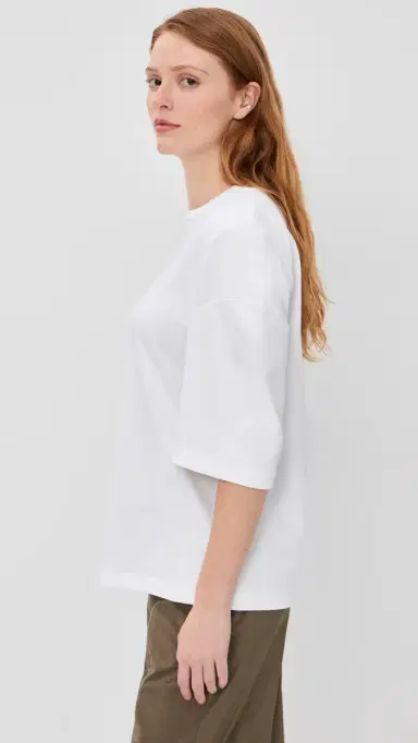 Tibi Perfect Hinged Sleeve Tee White | Thumbnail 5 Tibi Perfect Hinged Sleeve Tee White | Thumbnail 5