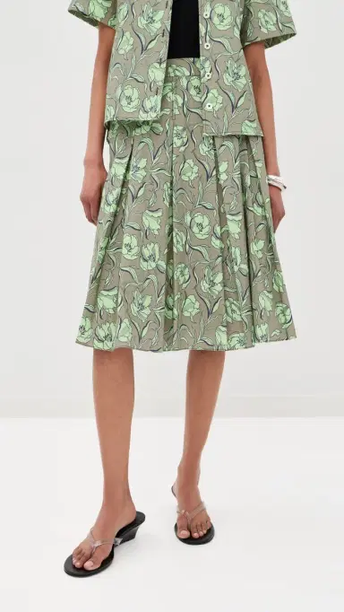 3.1 Phillip Lim Pleated Knee Length Skirt with Combo | Thumbnail 2 3.1 Phillip Lim Pleated Knee Length Skirt with Combo | Thumbnail 2