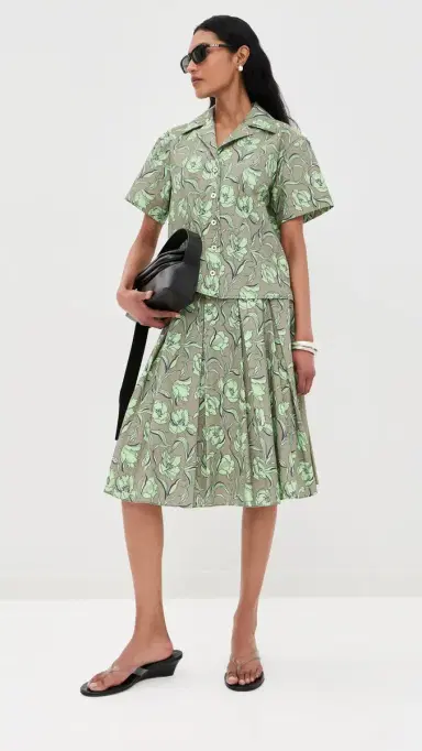 3.1 Phillip Lim Pleated Knee Length Skirt with Combo | Thumbnail 5 3.1 Phillip Lim Pleated Knee Length Skirt with Combo | Thumbnail 5