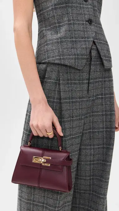 JW PEI Elise Top Handle Bag Deep Burgundy One Size | Thumbnail 3 JW PEI Elise Top Handle Bag Deep Burgundy One Size | Thumbnail 3