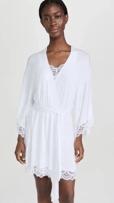 Eberjey Mariana The Mademoiselle Kimono Robe White | Thumbnail 2 Eberjey Mariana The Mademoiselle Kimono Robe White | Thumbnail 2