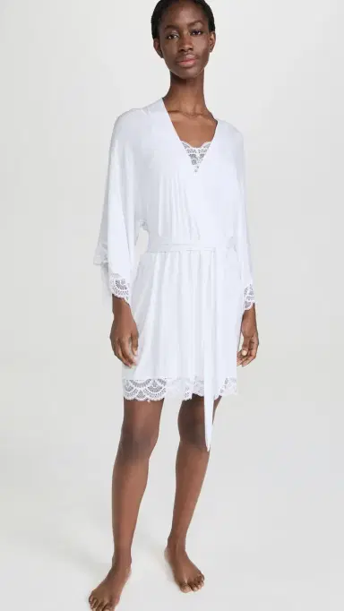 Eberjey Mariana The Mademoiselle Kimono Robe White | Thumbnail 5 Eberjey Mariana The Mademoiselle Kimono Robe White | Thumbnail 5