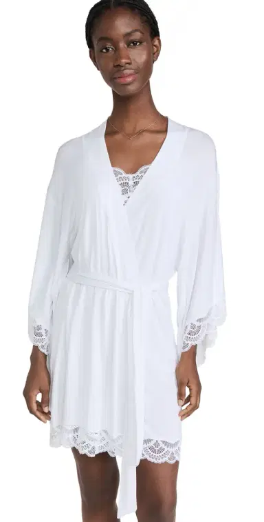 Eberjey Mariana The Mademoiselle Kimono Robe White | Thumbnail 1 Eberjey Mariana The Mademoiselle Kimono Robe White | Thumbnail 1