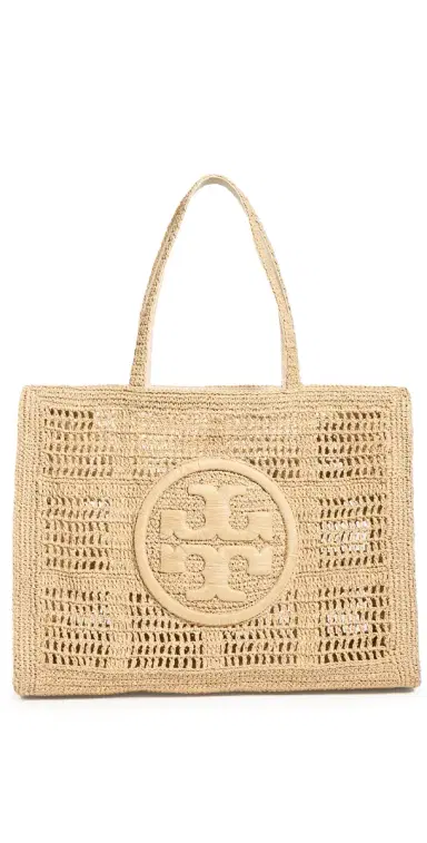 Tory Burch Ella Hand Crocheted Large Tote Natural One Size | Thumbnail 1 Tory Burch Ella Hand Crocheted Large Tote Natural One Size | Thumbnail 1