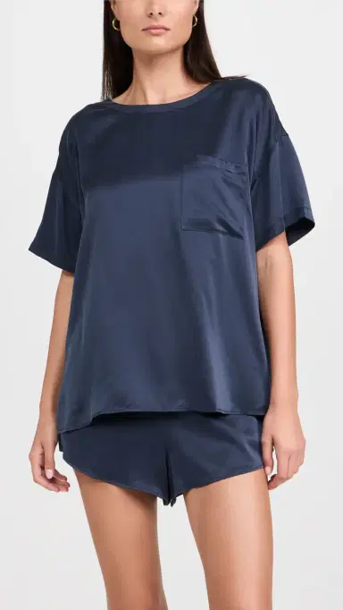 Lunya Washable ilk Tee Shorts et Deep Blue | Thumbnail 2 Lunya Washable ilk Tee Shorts et Deep Blue | Thumbnail 2