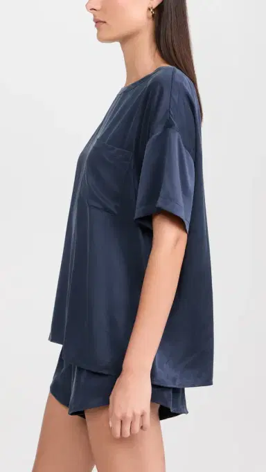 Lunya Washable ilk Tee Shorts et Deep Blue | Thumbnail 4 Lunya Washable ilk Tee Shorts et Deep Blue | Thumbnail 4