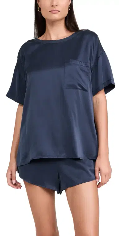 Lunya Washable ilk Tee Shorts et Deep Blue | Thumbnail 1 Lunya Washable ilk Tee Shorts et Deep Blue | Thumbnail 1