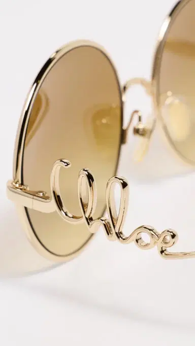 Chloé Iconic Sunglasses Gold-Gold-Brown One Size | Thumbnail 5 Chloé Iconic Sunglasses Gold-Gold-Brown One Size | Thumbnail 5